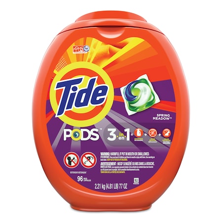 Tide Detergent Pods, Spring Meadow, 96/Tub 80163EA